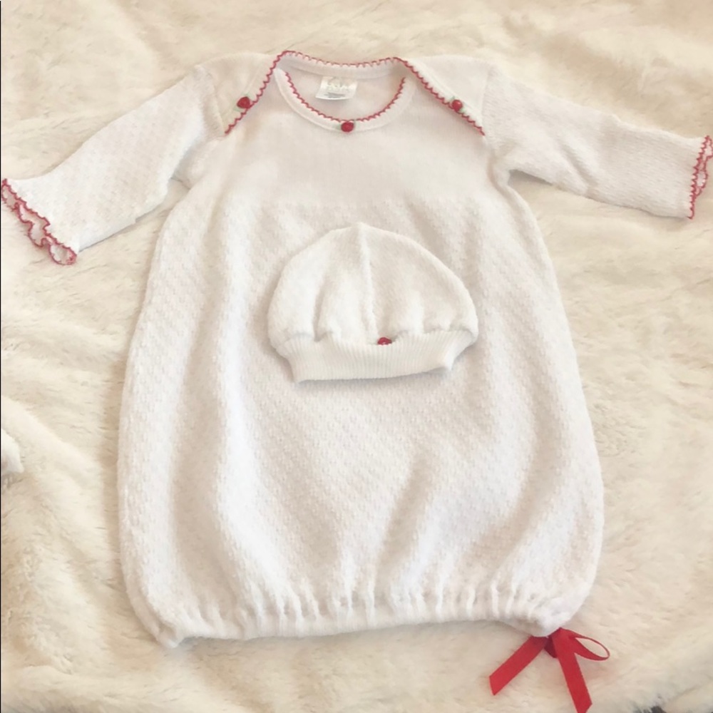 Paty layette gown with matching hat